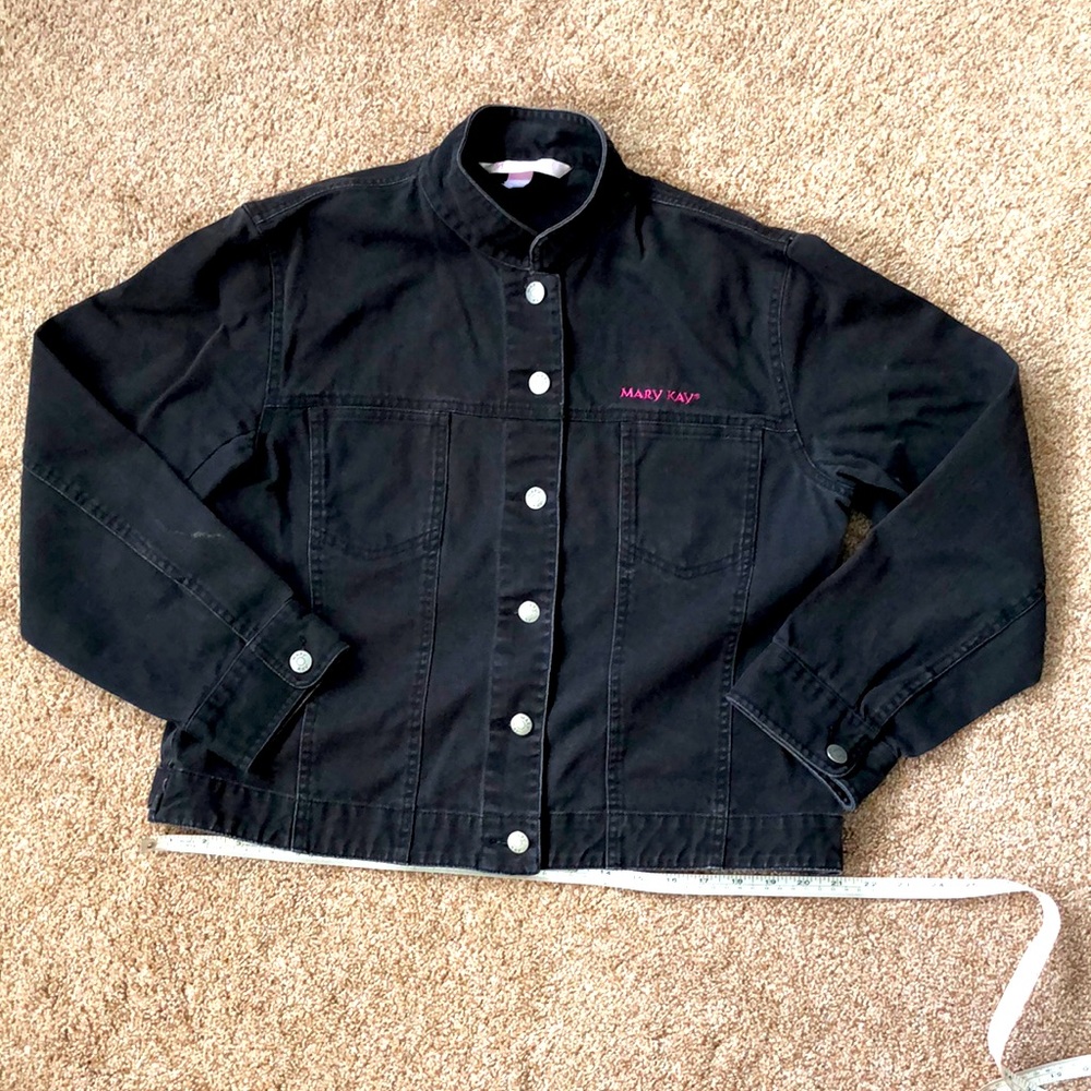 Mary Kay blk denim Jacket sz Lg rare find